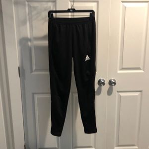 Men’s Adidas Black / Black stripe Tiro pants size S great condition